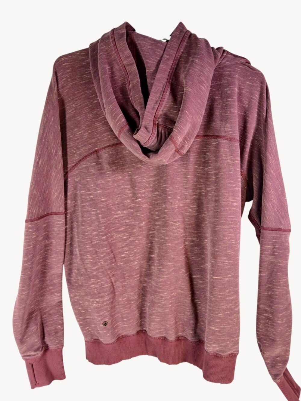 Lululemon Womens Burgundy Hoodie Om Roam Size 8 Heathered Berry Side Zippers - Picture 7 of 16